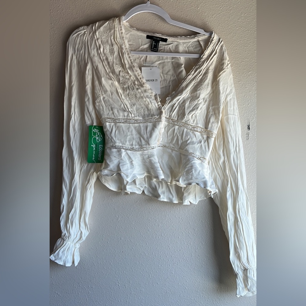 cream blouse